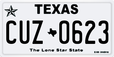 TX license plate CUZ0623