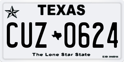 TX license plate CUZ0624