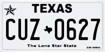TX license plate CUZ0627