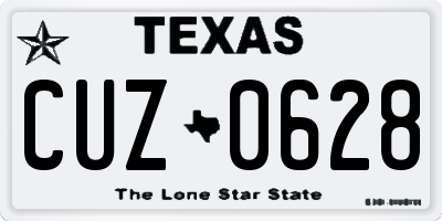 TX license plate CUZ0628