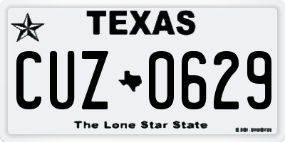 TX license plate CUZ0629