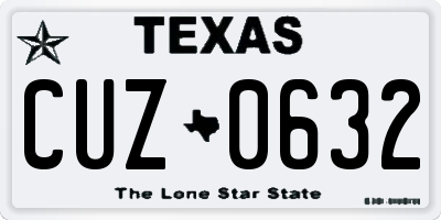 TX license plate CUZ0632