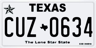 TX license plate CUZ0634