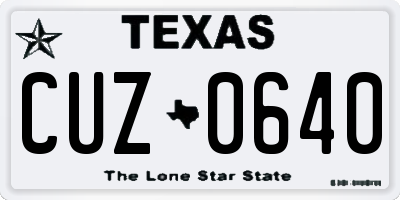 TX license plate CUZ0640