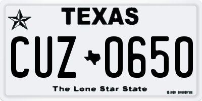 TX license plate CUZ0650