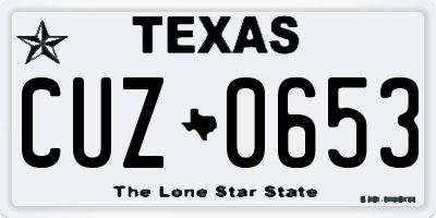 TX license plate CUZ0653