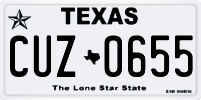 TX license plate CUZ0655