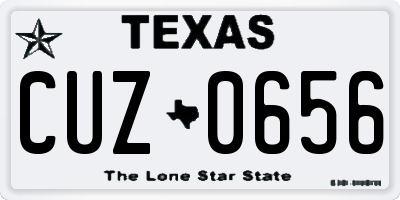 TX license plate CUZ0656