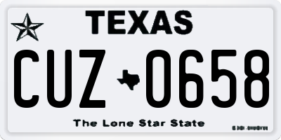 TX license plate CUZ0658