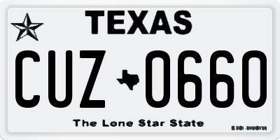 TX license plate CUZ0660
