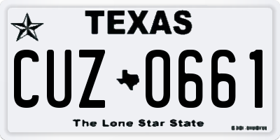 TX license plate CUZ0661