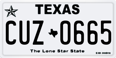 TX license plate CUZ0665