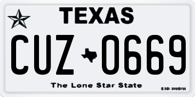 TX license plate CUZ0669