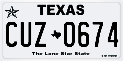 TX license plate CUZ0674