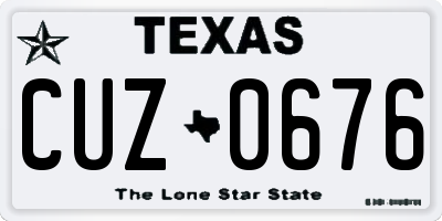 TX license plate CUZ0676