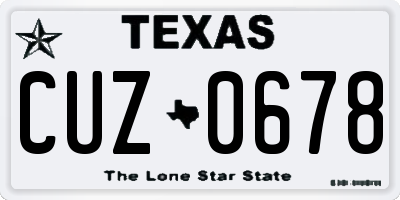 TX license plate CUZ0678