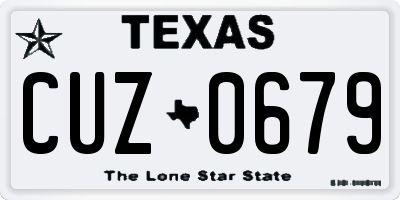 TX license plate CUZ0679