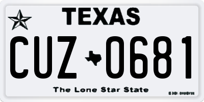 TX license plate CUZ0681