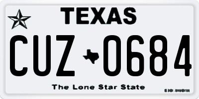 TX license plate CUZ0684