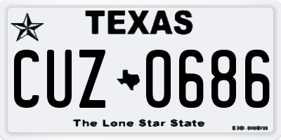 TX license plate CUZ0686