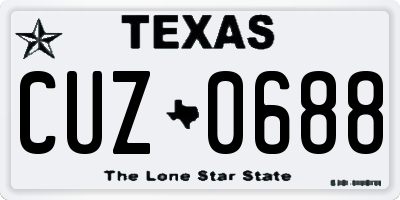 TX license plate CUZ0688