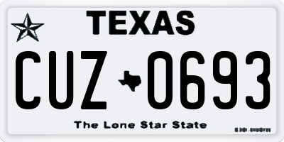 TX license plate CUZ0693