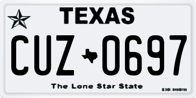 TX license plate CUZ0697
