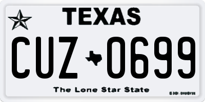TX license plate CUZ0699