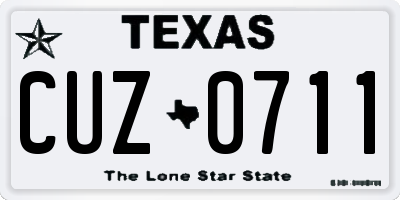 TX license plate CUZ0711