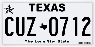 TX license plate CUZ0712