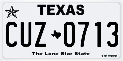 TX license plate CUZ0713