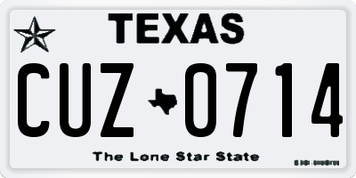 TX license plate CUZ0714