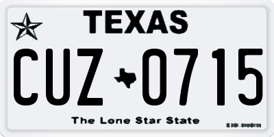 TX license plate CUZ0715
