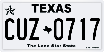 TX license plate CUZ0717