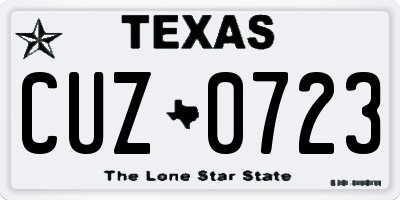 TX license plate CUZ0723