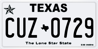 TX license plate CUZ0729