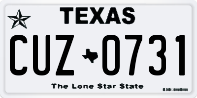 TX license plate CUZ0731