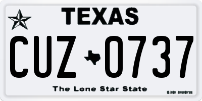 TX license plate CUZ0737