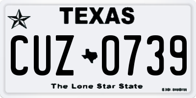 TX license plate CUZ0739