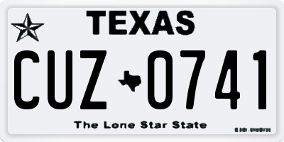 TX license plate CUZ0741