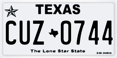 TX license plate CUZ0744