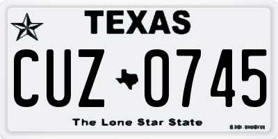 TX license plate CUZ0745