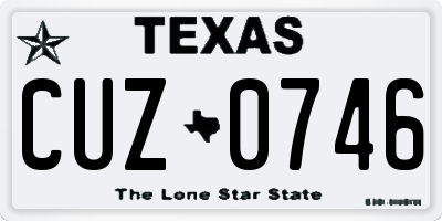 TX license plate CUZ0746
