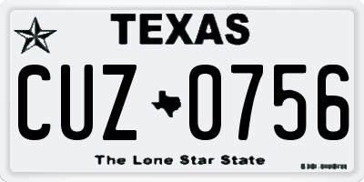 TX license plate CUZ0756