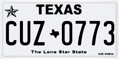 TX license plate CUZ0773