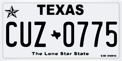 TX license plate CUZ0775