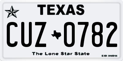 TX license plate CUZ0782