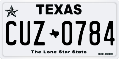 TX license plate CUZ0784