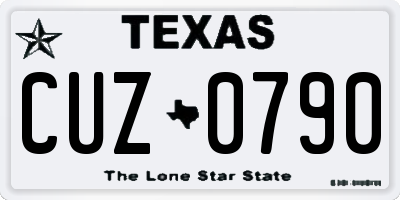 TX license plate CUZ0790