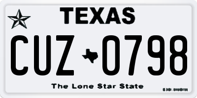 TX license plate CUZ0798